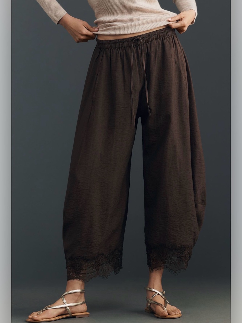 NWT Anthropologie Lace Hem Pants